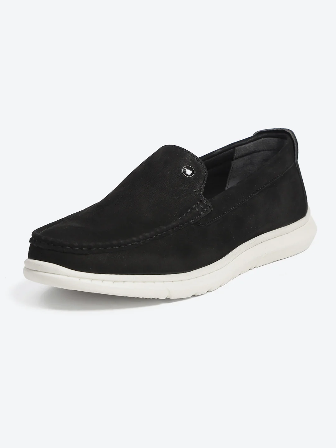 Monte Carlo Black Light Weight Nu Buck Leather Casual Slip on Loafers for Men - Image 3