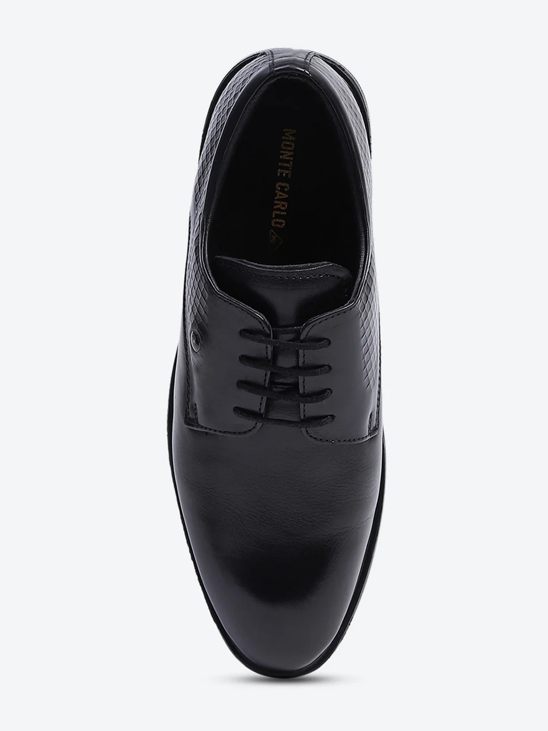 Monte Carlo Black Polished Finish Formal & Business Lace Up Style Derby Dress Shoes for Men - Image 6
