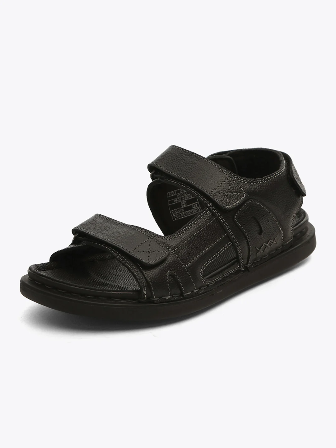 Monte Carlo Black Velcro Adjustable Sporty Look I Daily Use Walking & Outdoor I Casual Floater Sandals for Men - Image 2