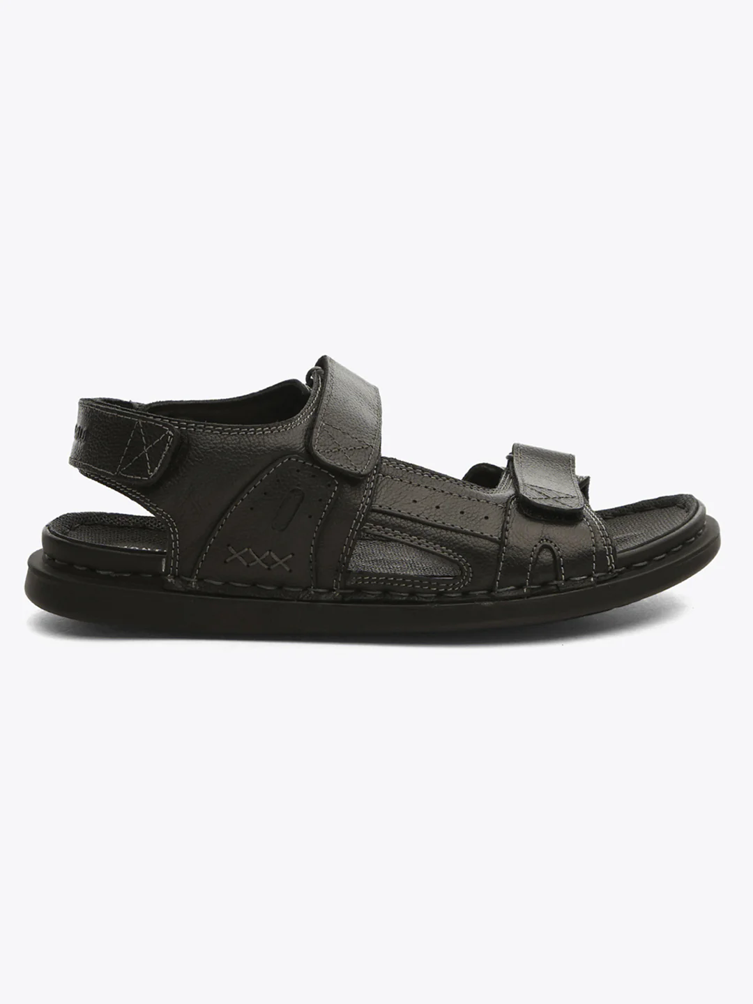 Monte Carlo Black Velcro Adjustable Sporty Look I Daily Use Walking & Outdoor I Casual Floater Sandals for Men - Image 4