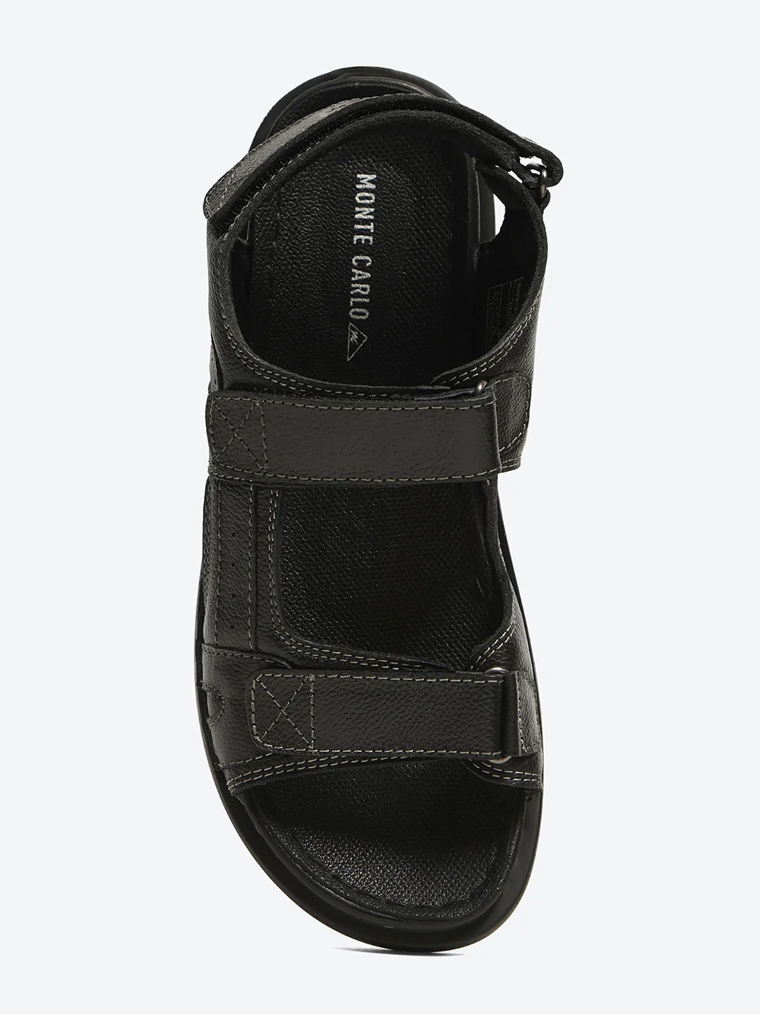 Monte Carlo Black Velcro Adjustable Sporty Look I Daily Use Walking & Outdoor I Casual Floater Sandals for Men - Image 6