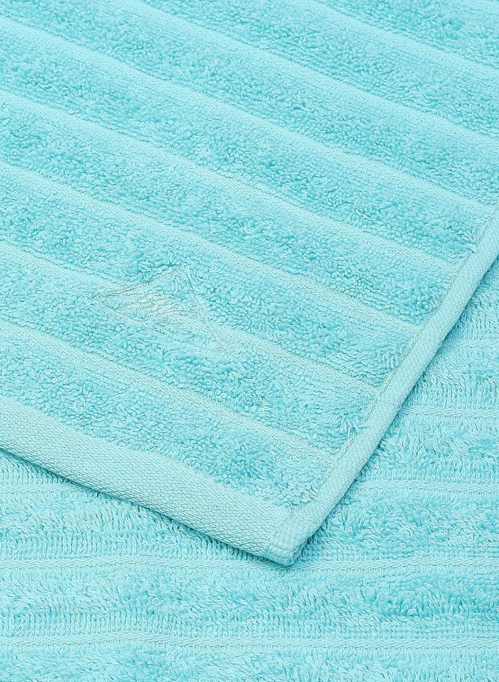 Blue Cotton 525 GSM Towel Set Pack of 2 (1 Bath & 1 Hand Towel) - Image 5