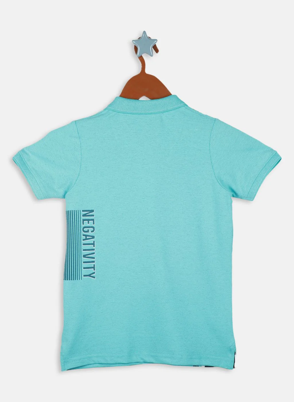 Boys Aqua Blue Printed T-Shirt - Image 2