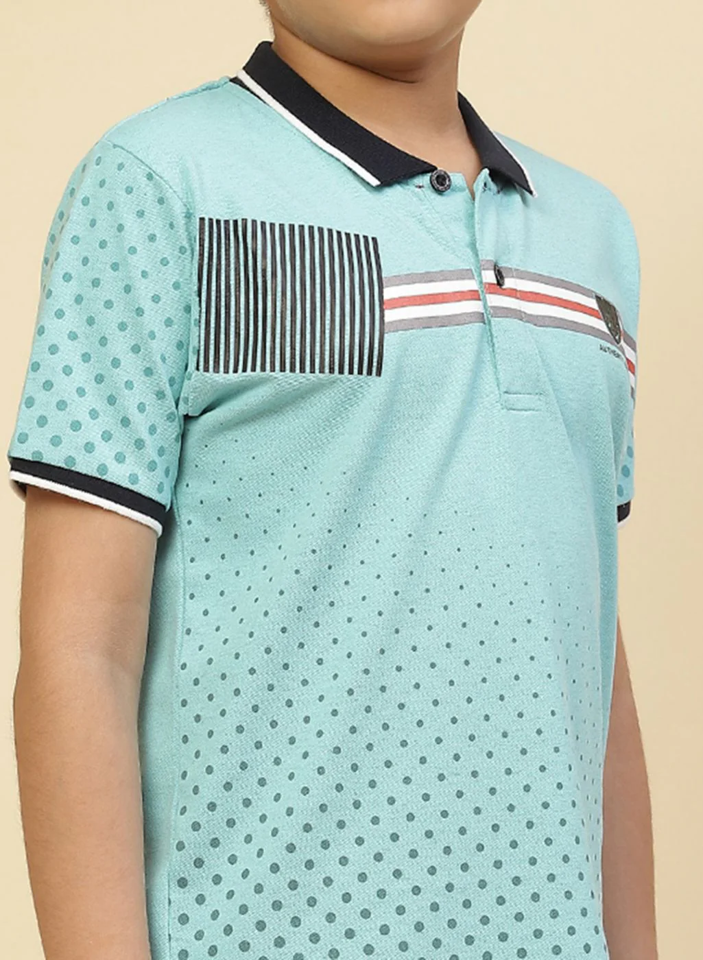 Boys Aqua Blue Printed T-Shirt - Image 6
