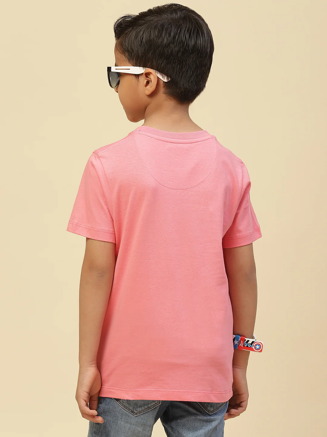 Boys Black & Pink Printed Round Neck Half Sleeve T-Shirt (Pack of 2) - Image 5