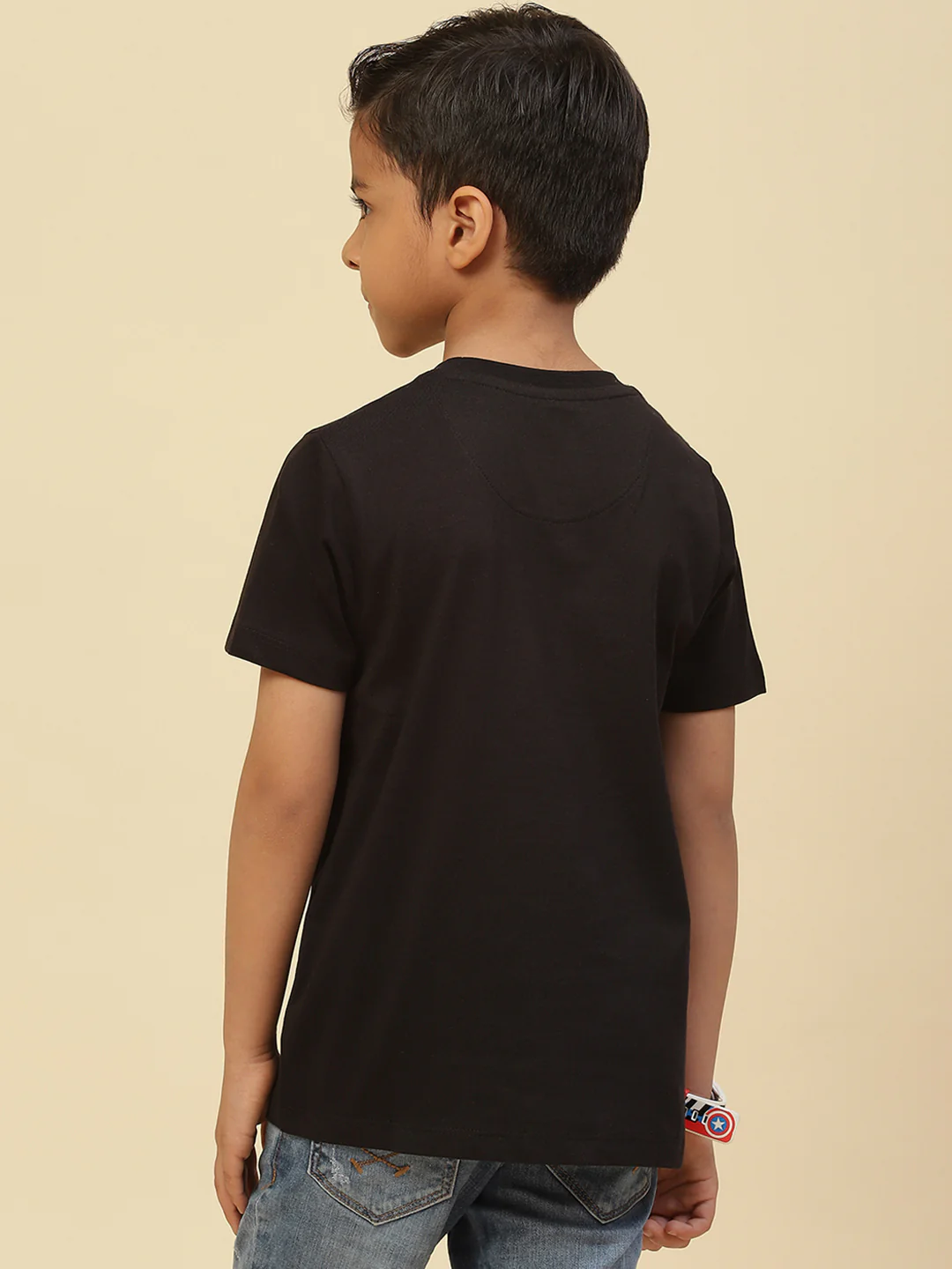 Boys Black & Pink Printed Round Neck Half Sleeve T-Shirt (Pack of 2) - Image 7