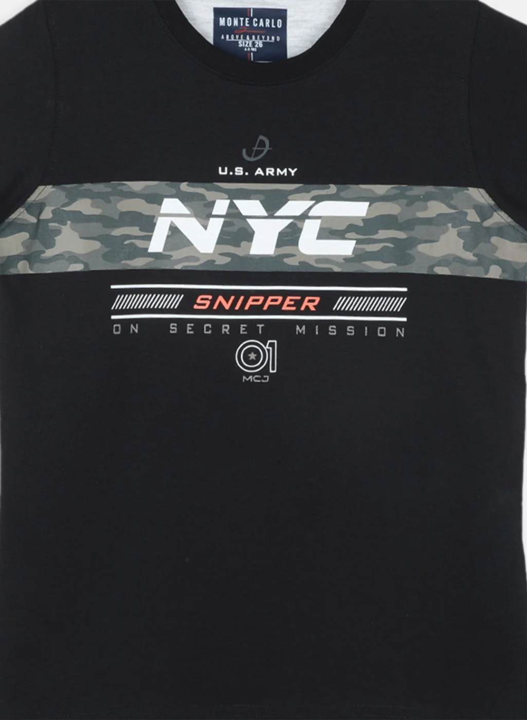 Boys Black Printed T-Shirt - Image 3