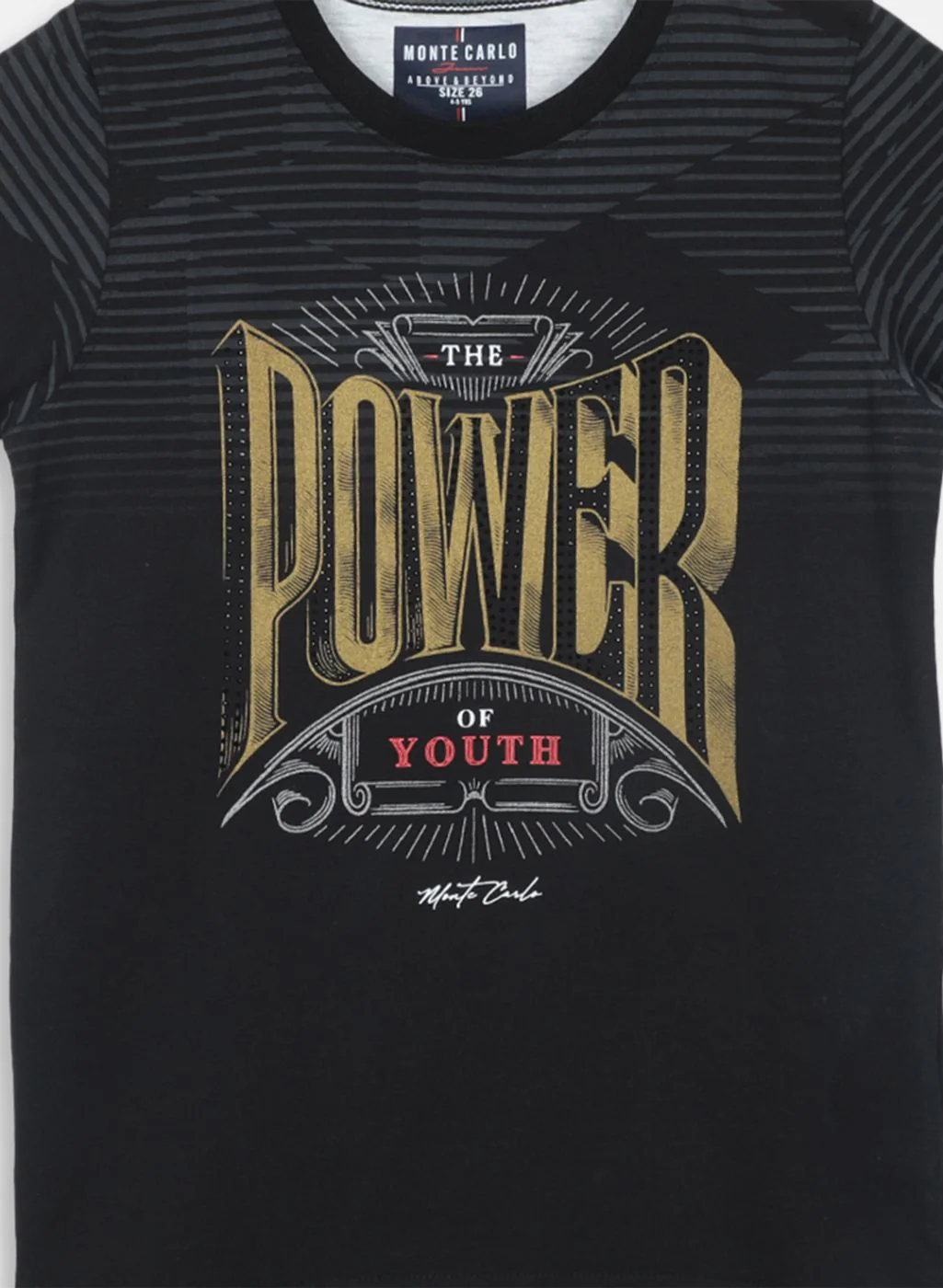 Boys Black Printed T-Shirt - Image 3