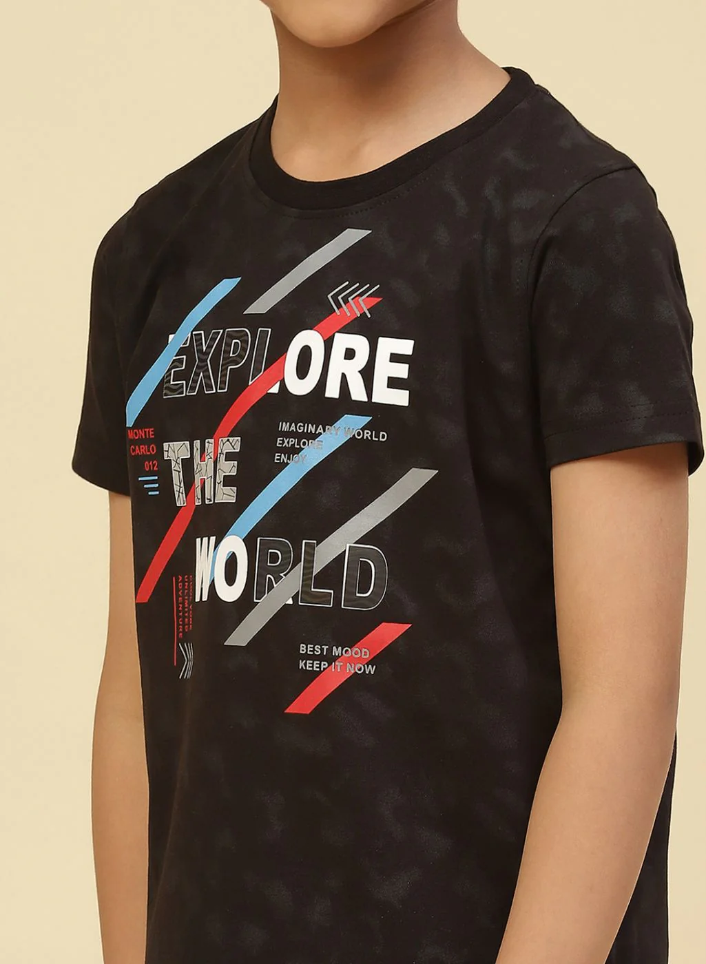 Boys Black Printed T-Shirt - Image 6