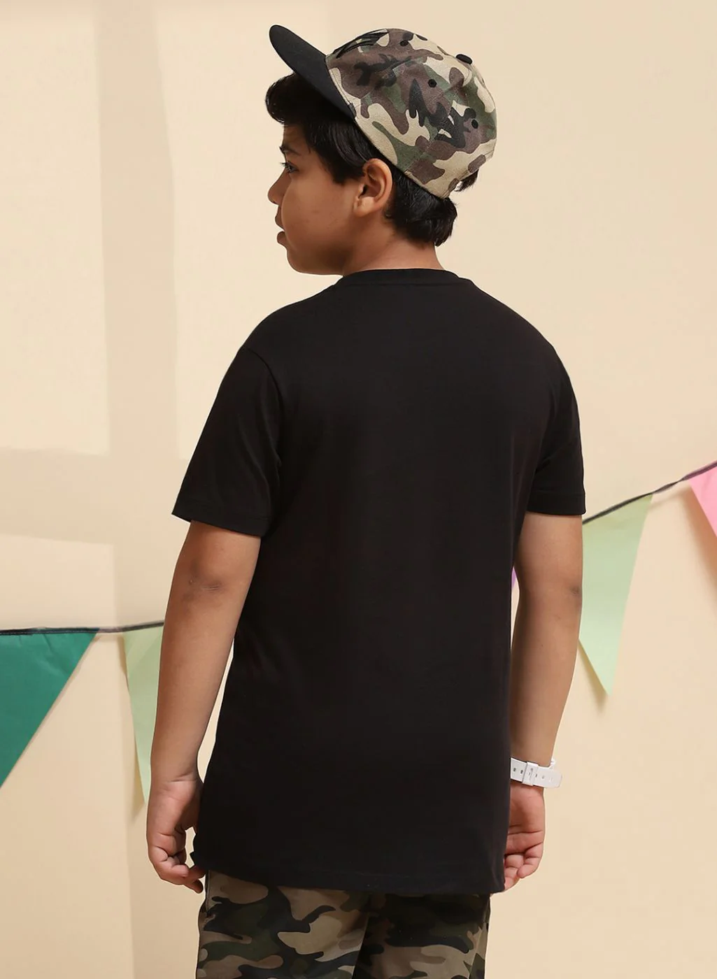 Boys Black Printed T-Shirt - Image 5