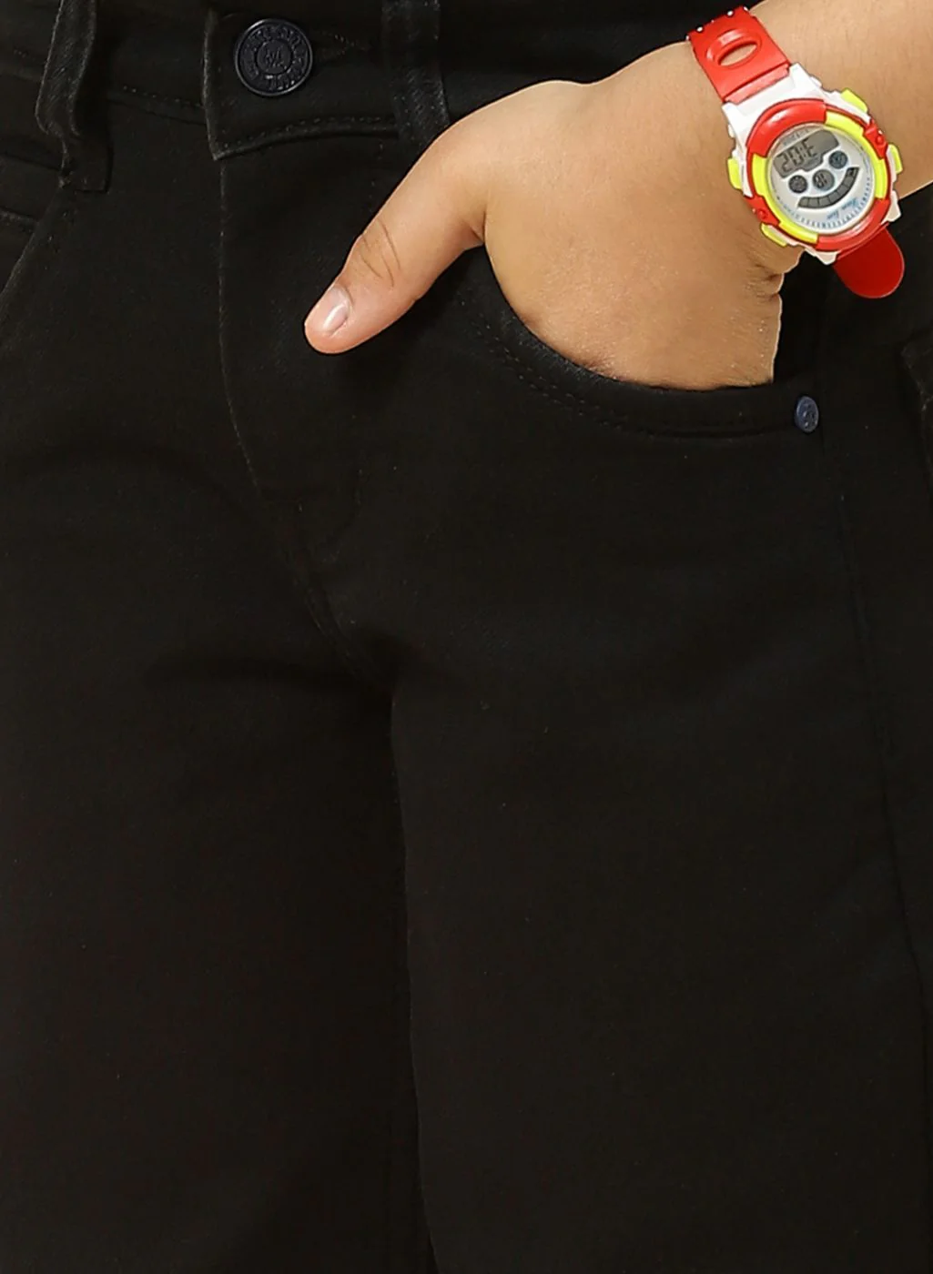 Boys Black Regular Fit Denim - Image 6
