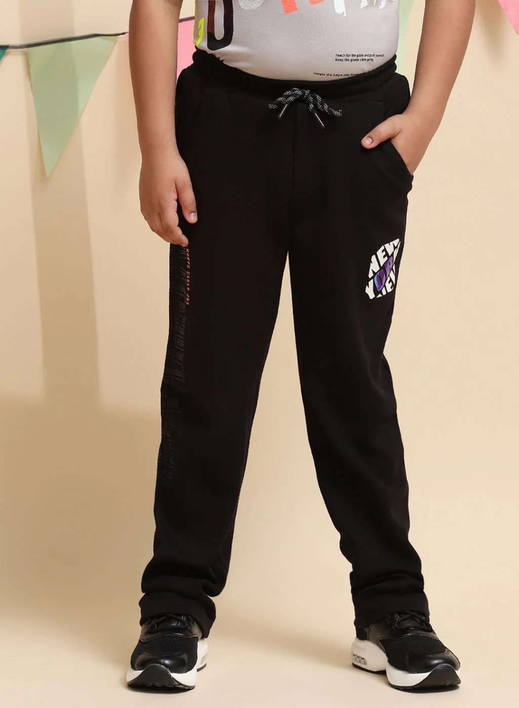 Boys Black Regular Fit Lower - Image 2