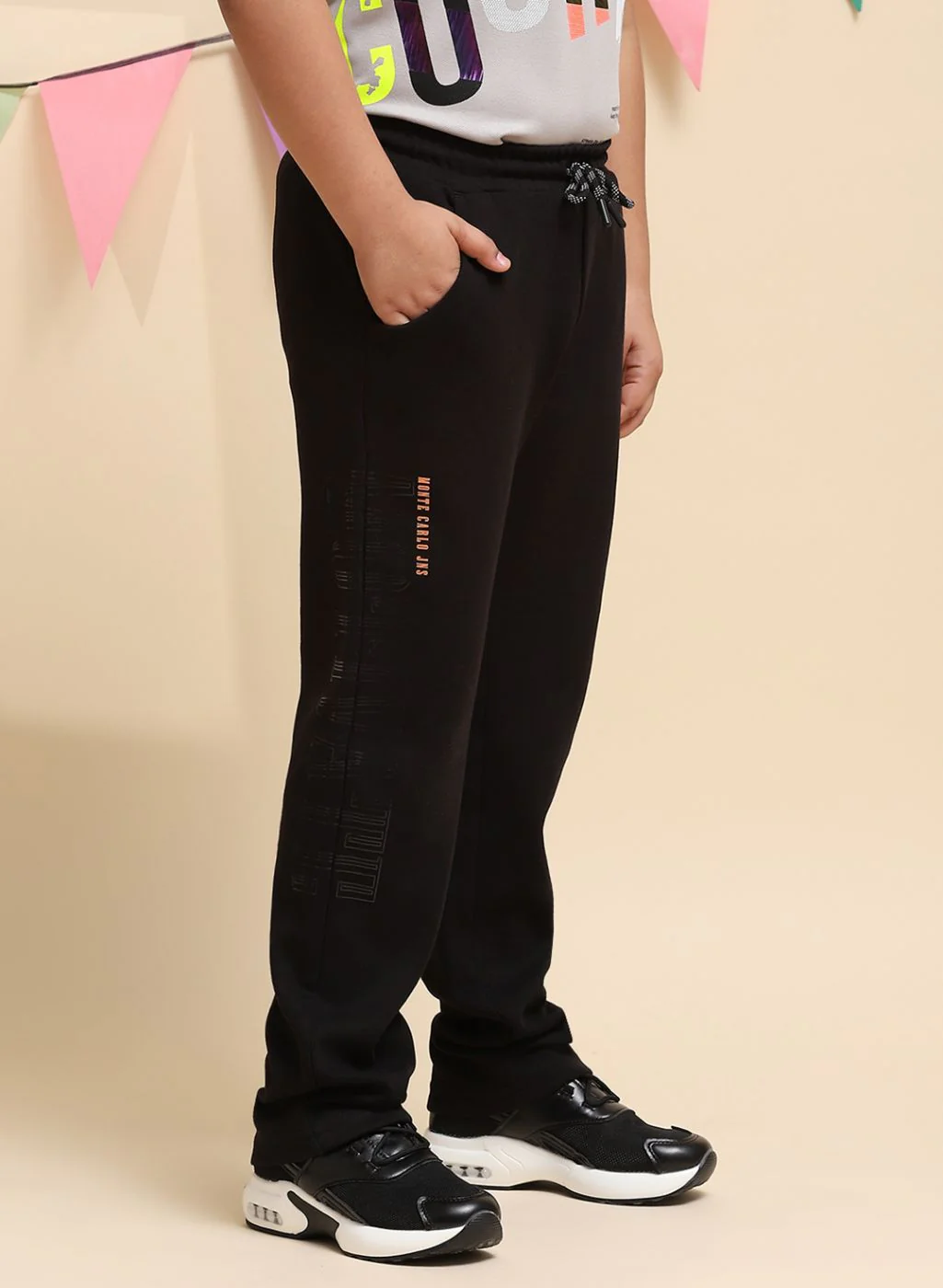 Boys Black Regular Fit Lower - Image 4