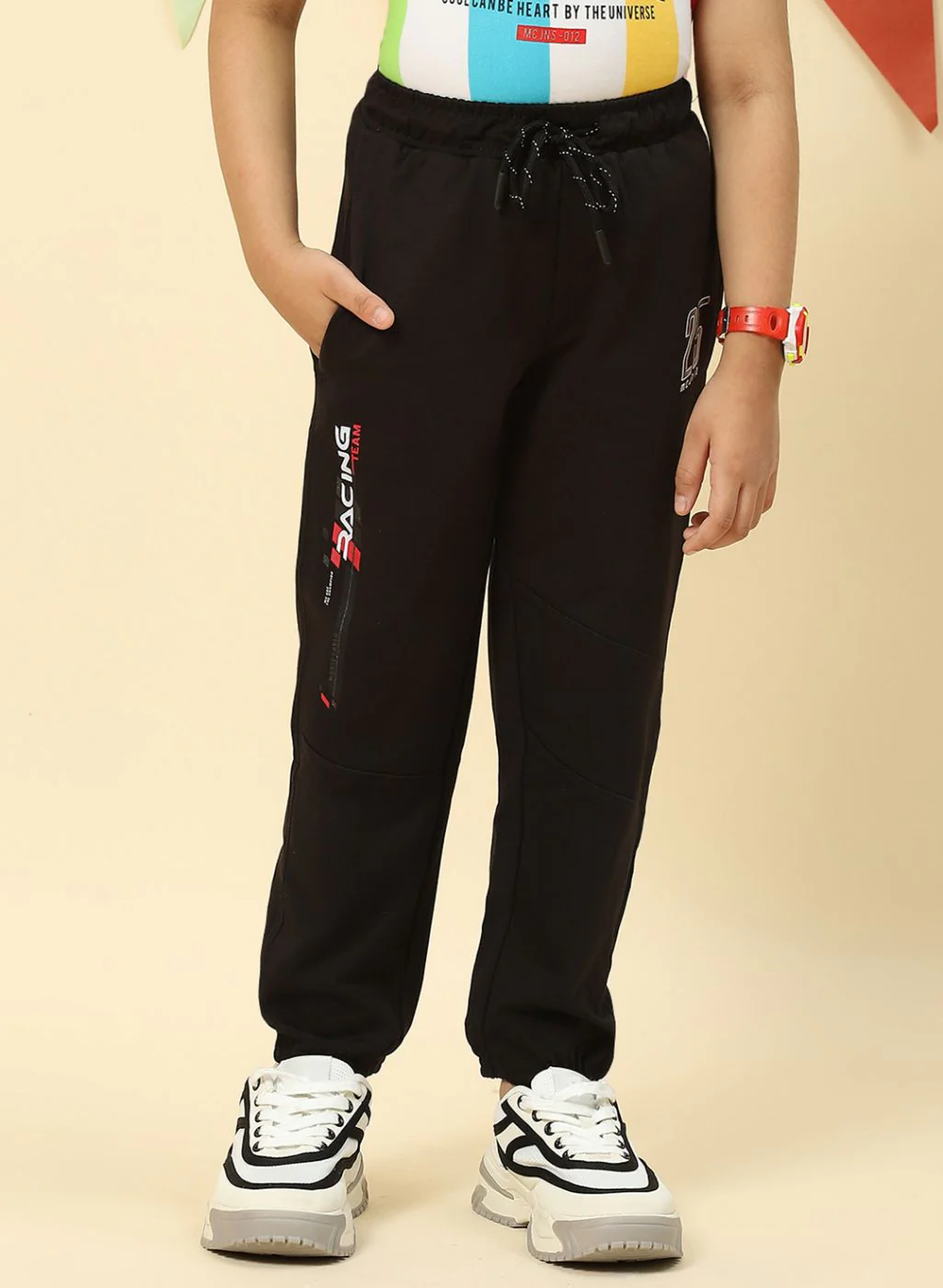 Boys Black Regular Fit Lower - Image 2