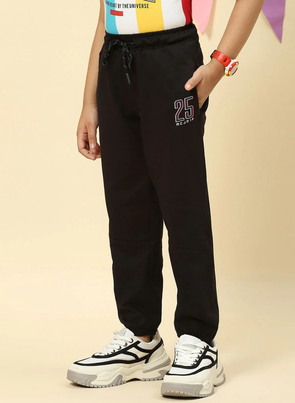 Boys Black Regular Fit Lower - Image 3