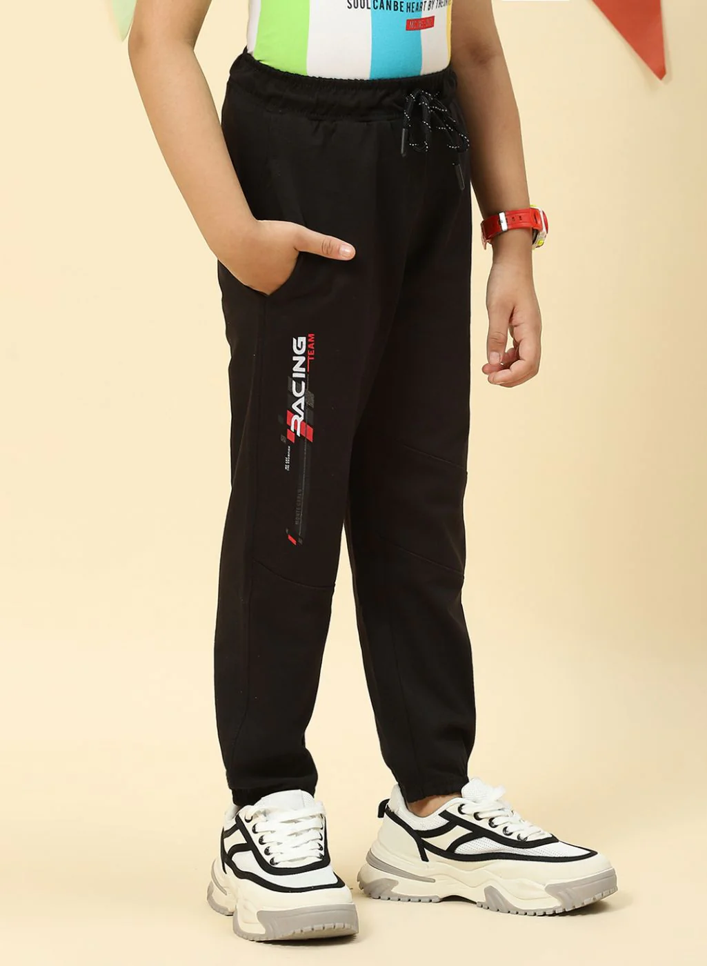 Boys Black Regular Fit Lower - Image 4