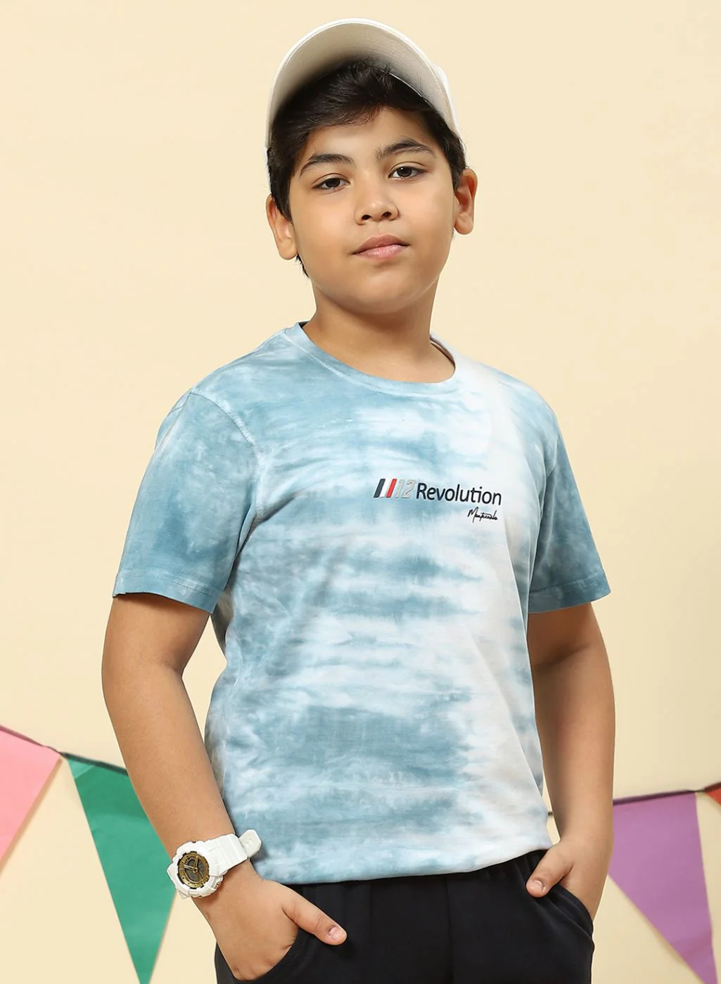 Boys Blue Heavy Wash T-Shirt - Image 4
