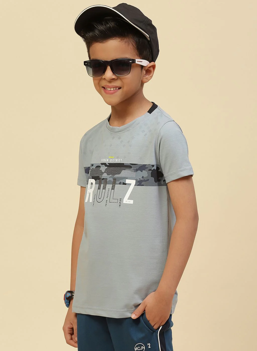 Boys Blue Printed T-Shirt - Image 2