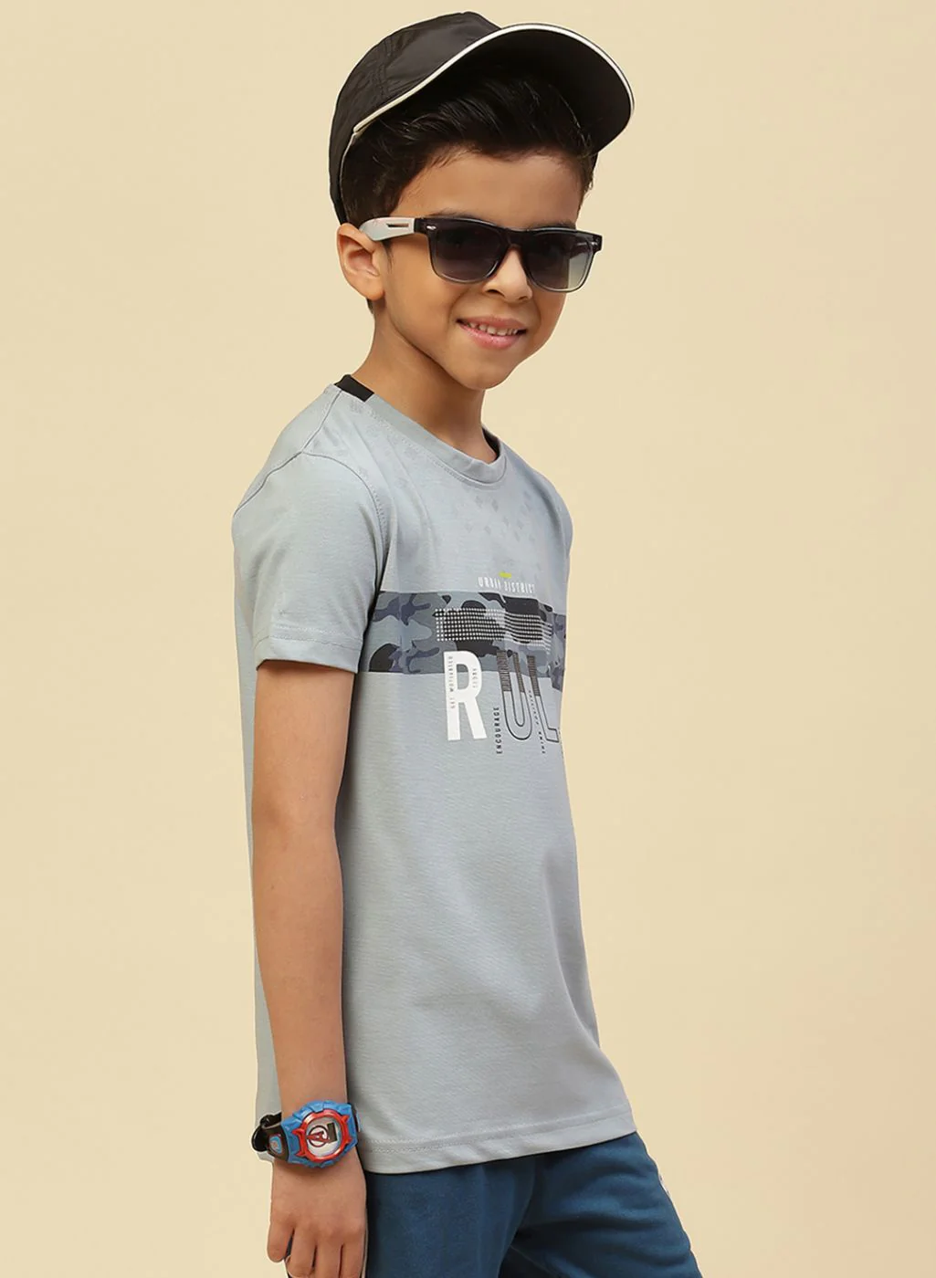 Boys Blue Printed T-Shirt - Image 3