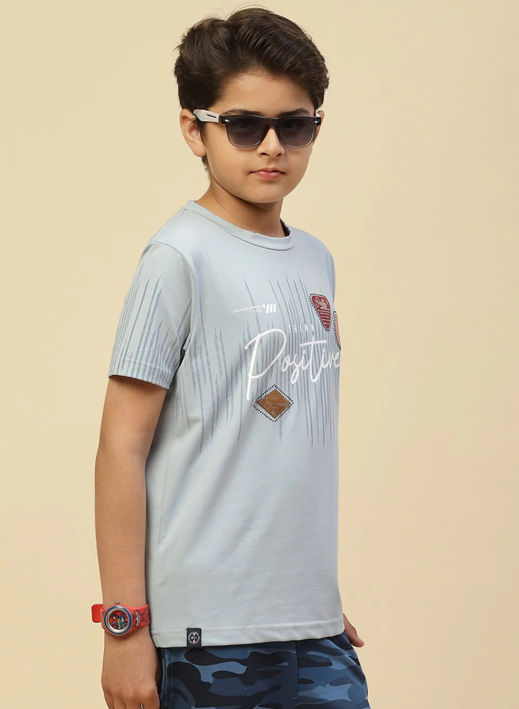 Boys Blue Printed T-Shirt - Image 3