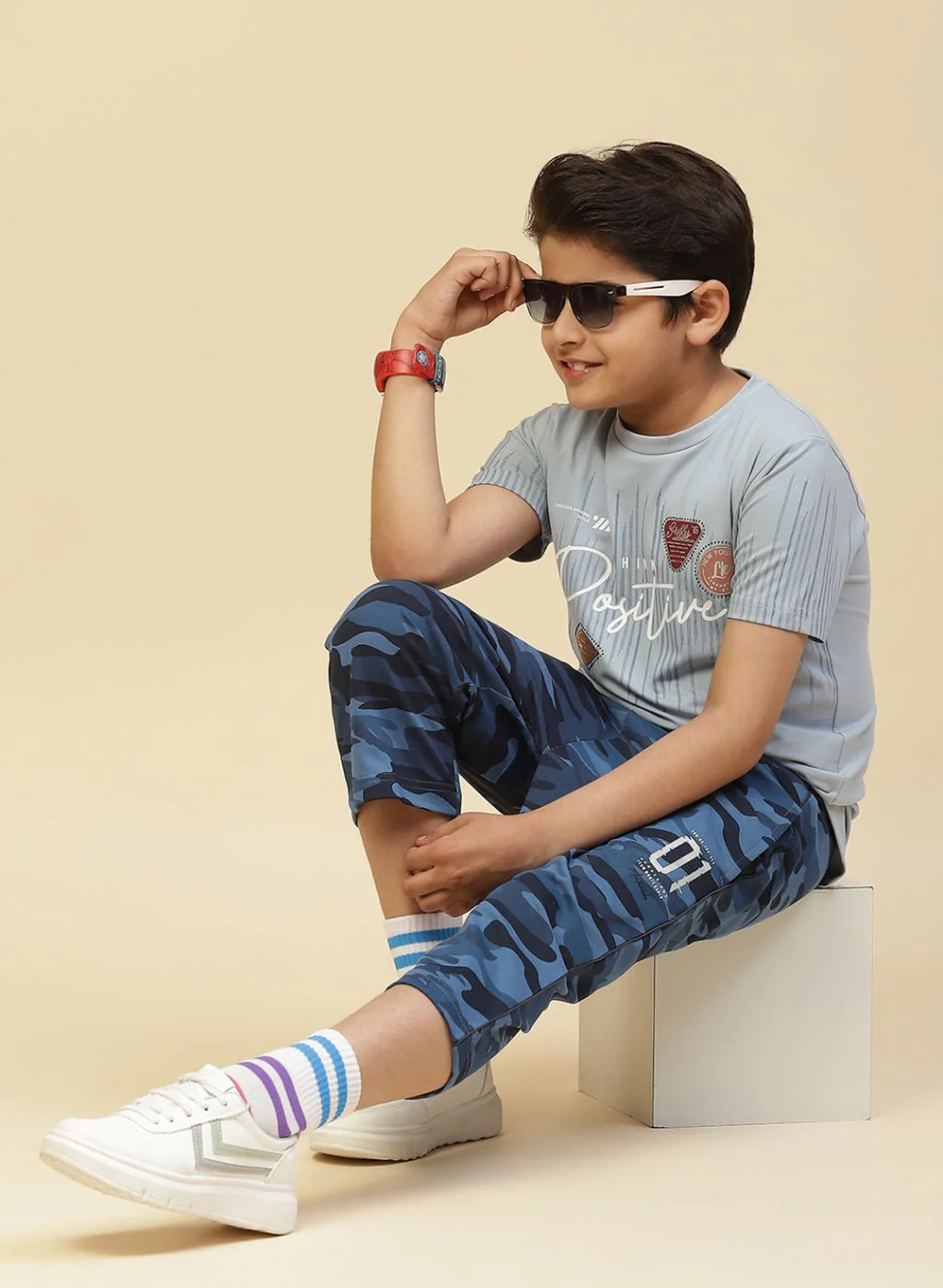 Boys Blue Printed T-Shirt - Image 5