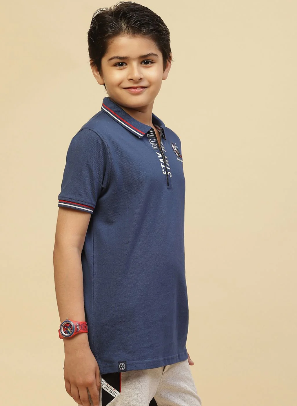 Boys Blue Printed T-Shirt - Image 4