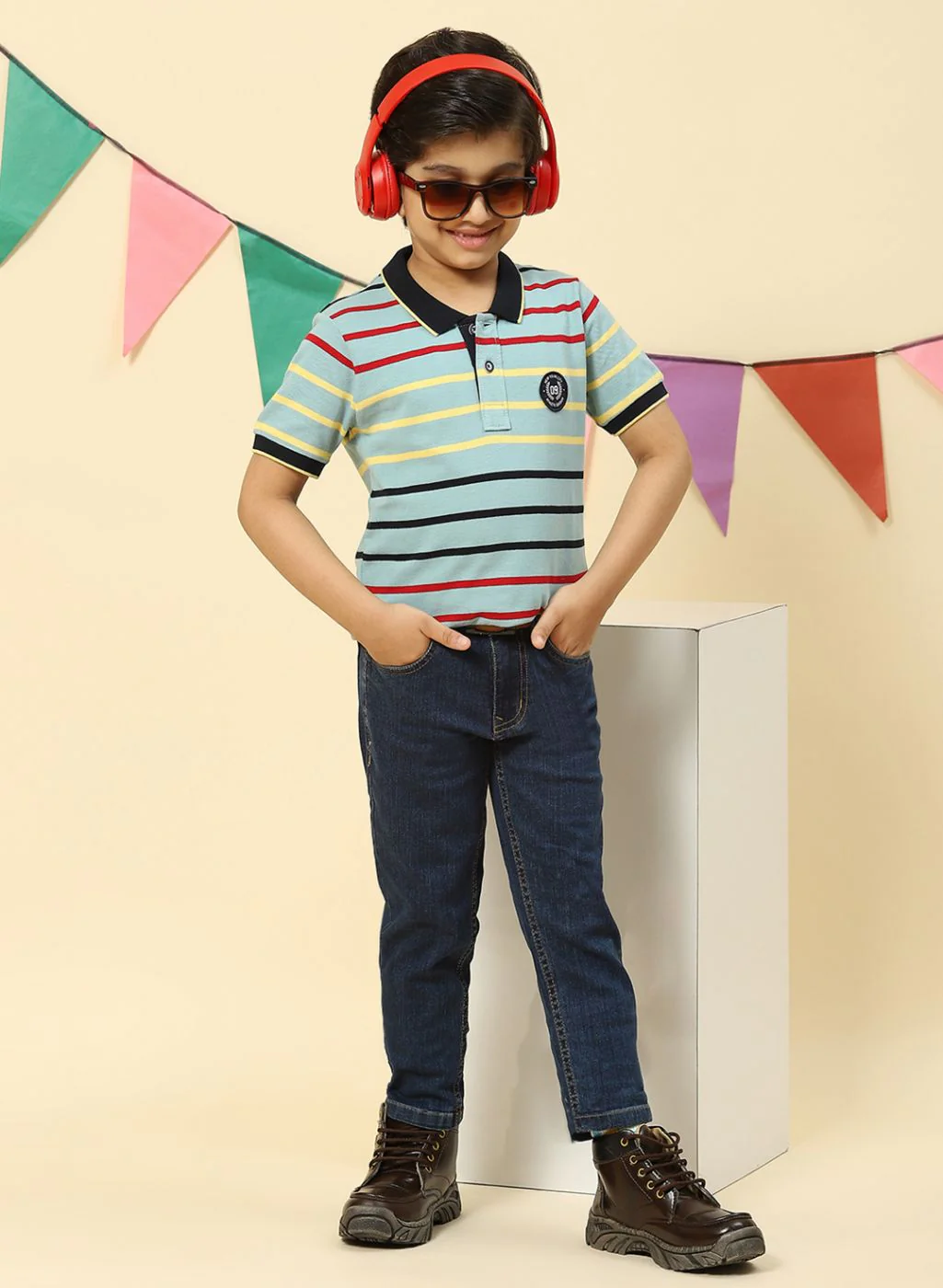 Boys Blue Stripe T-Shirt