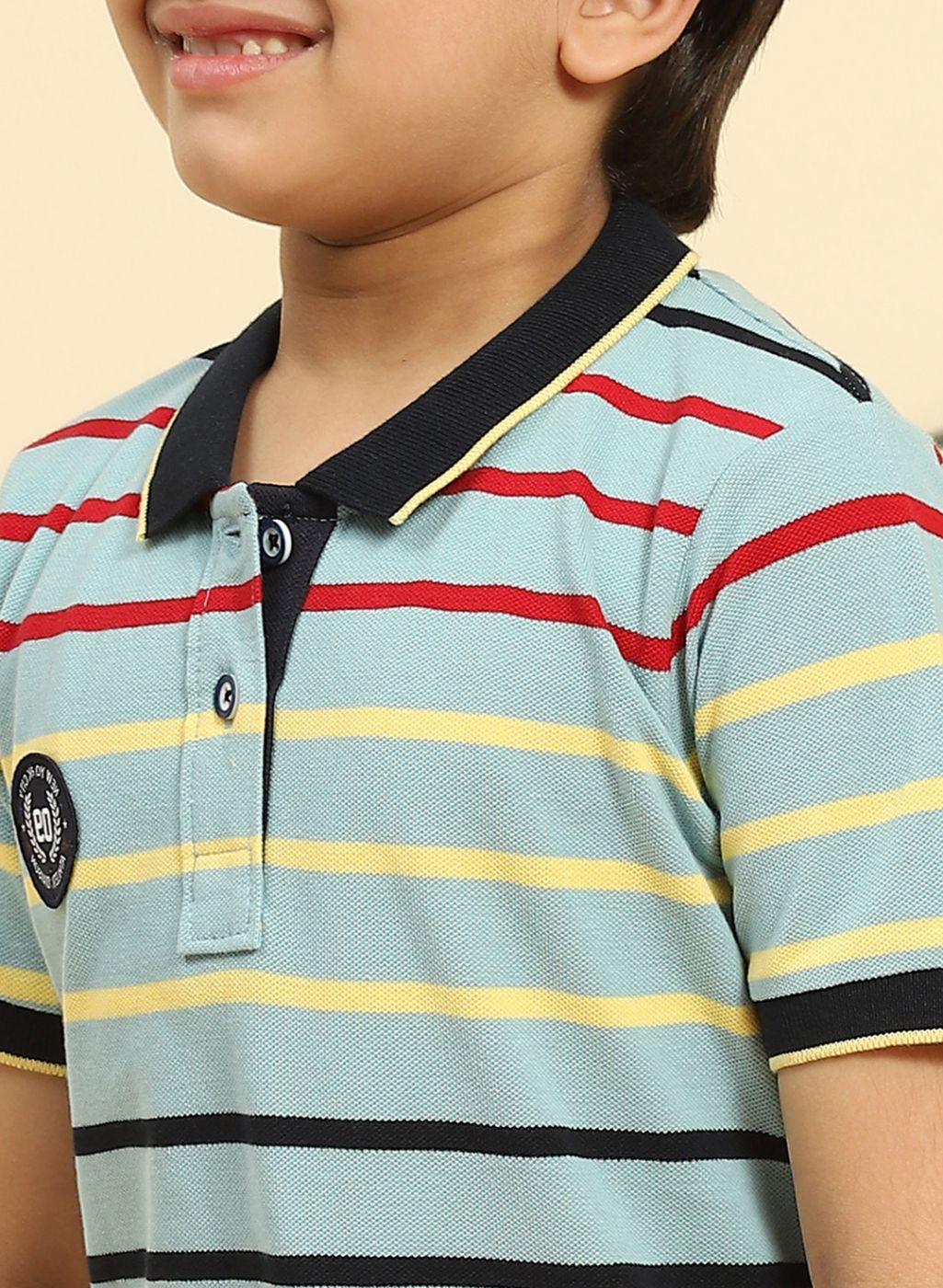 Boys Blue Stripe T-Shirt - Image 6