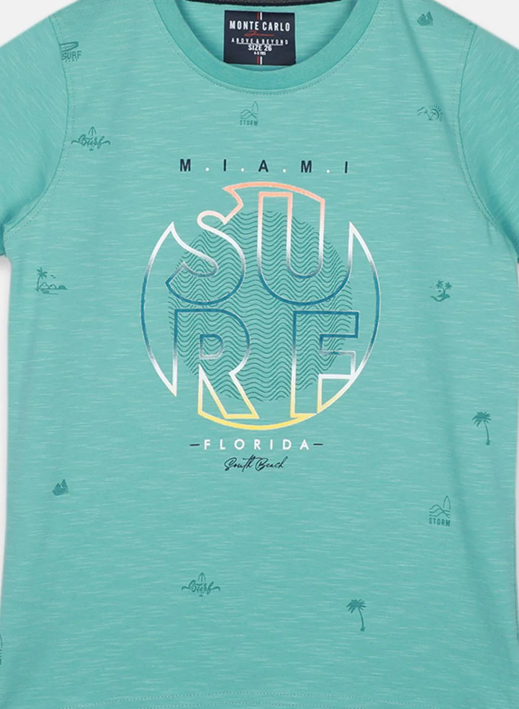 Boys Green Printed T-Shirt - Image 3