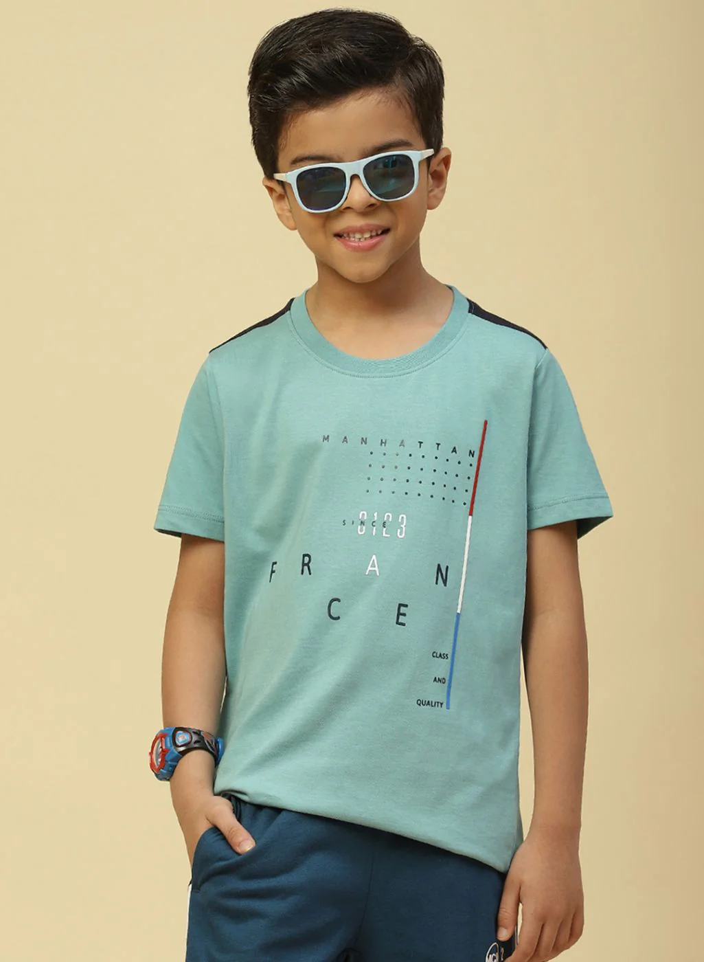 Boys Green Printed T-Shirt - Image 2