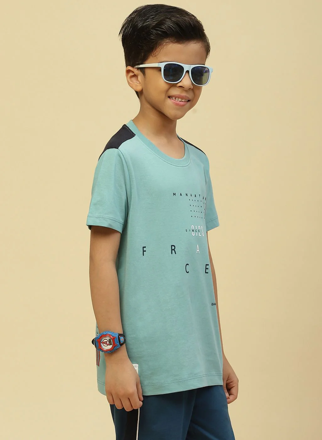 Boys Green Printed T-Shirt - Image 4