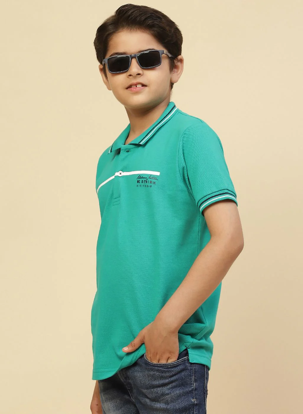 Boys Green Printed T-Shirt - Image 3