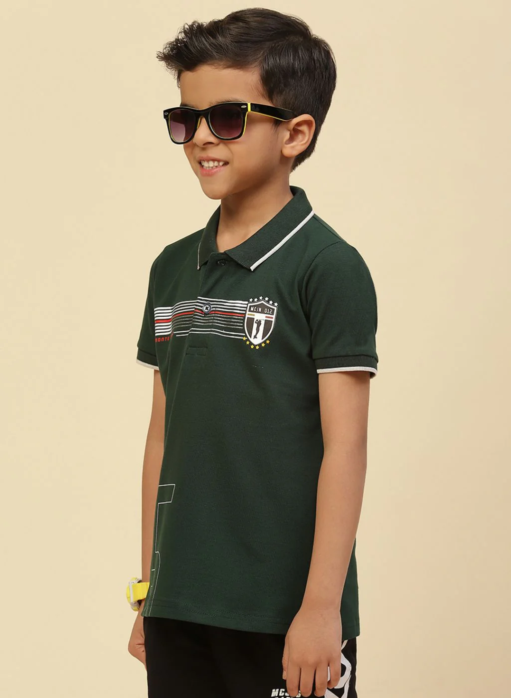 Boys Green Printed T-Shirt - Image 2
