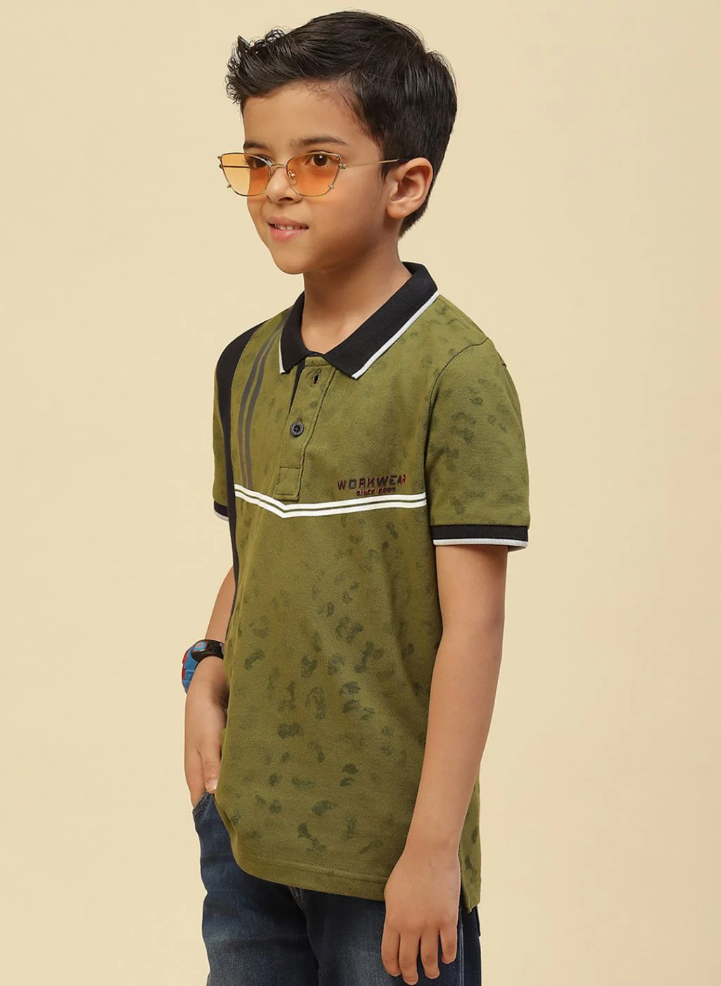 Boys Green Printed T-Shirt - Image 4