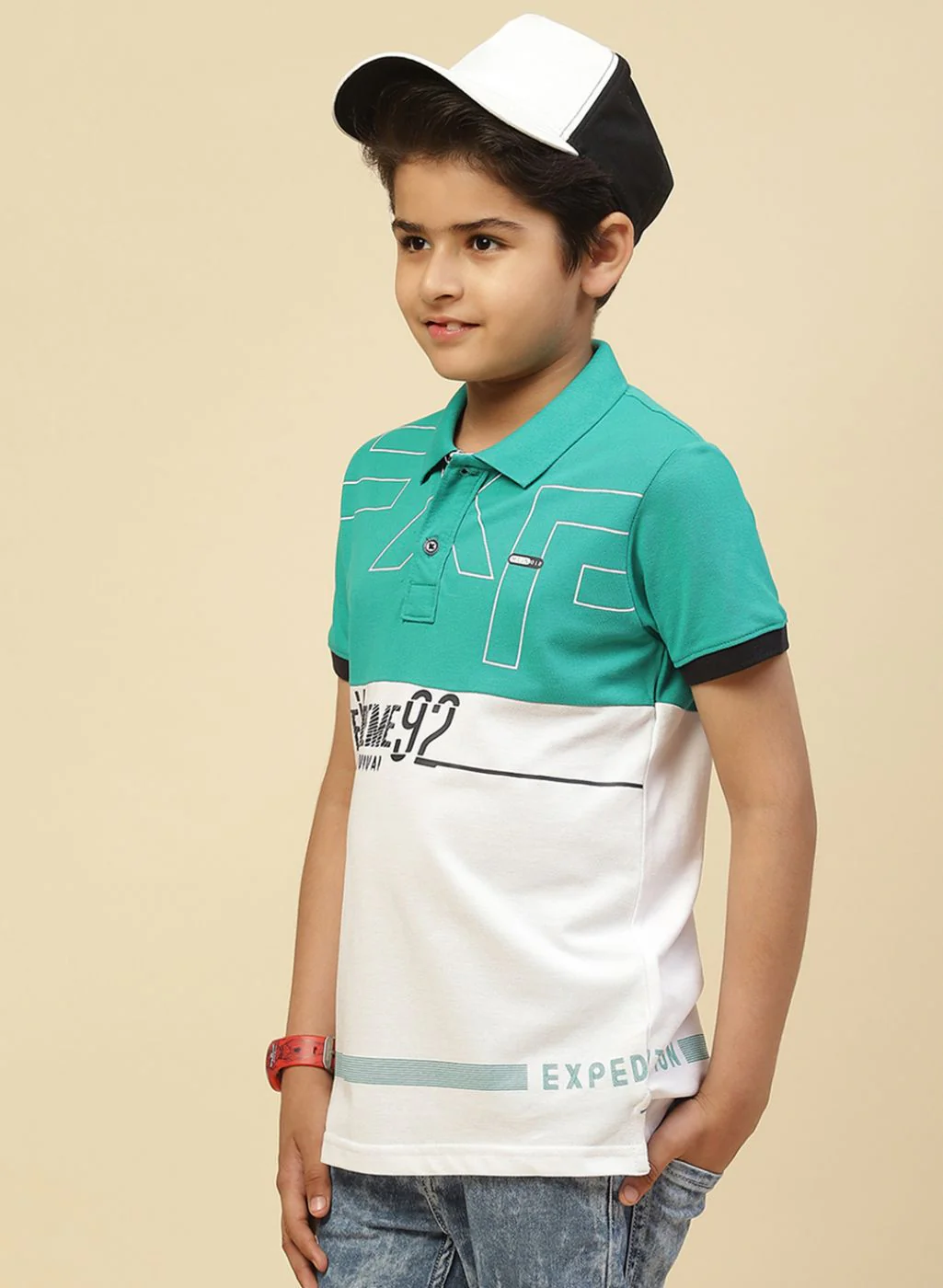 Boys Green Printed T-Shirt - Image 2