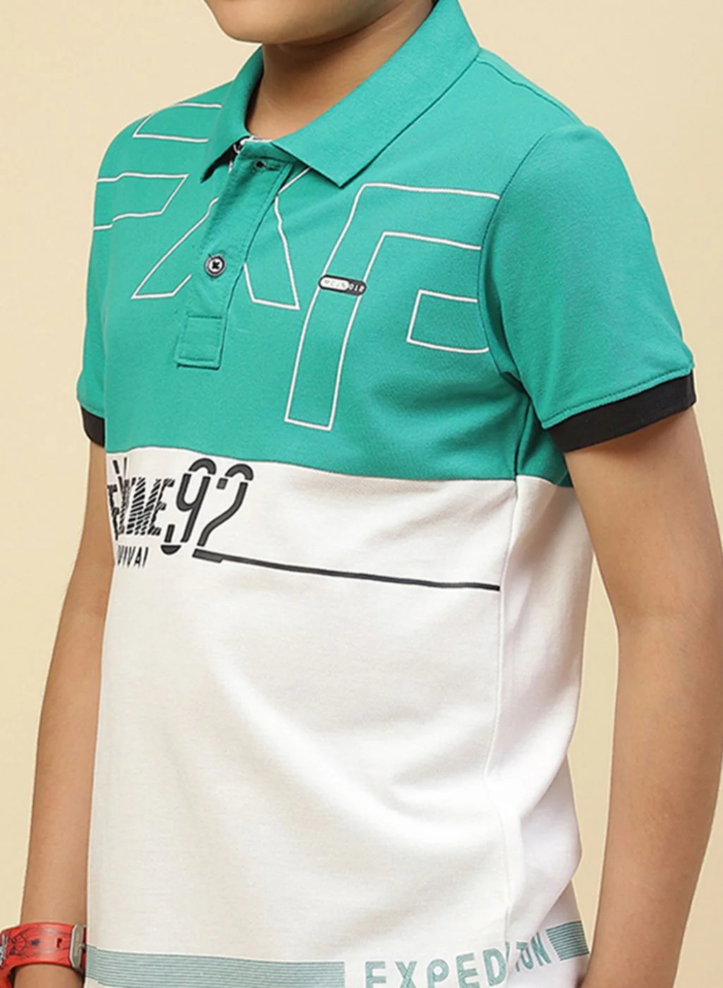 Boys Green Printed T-Shirt - Image 6