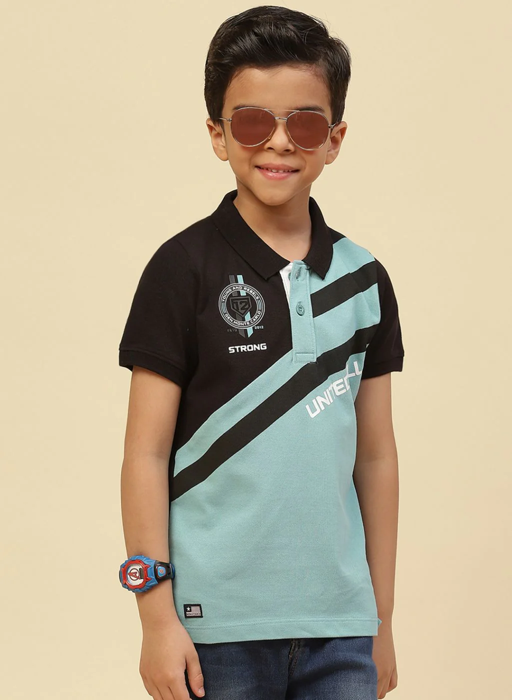 Boys Green Printed T-Shirt - Image 3