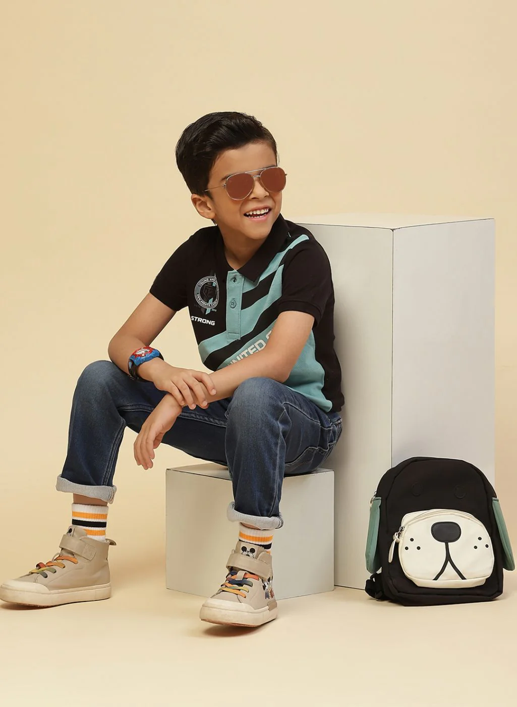 Boys Green Printed T-Shirt - Image 5