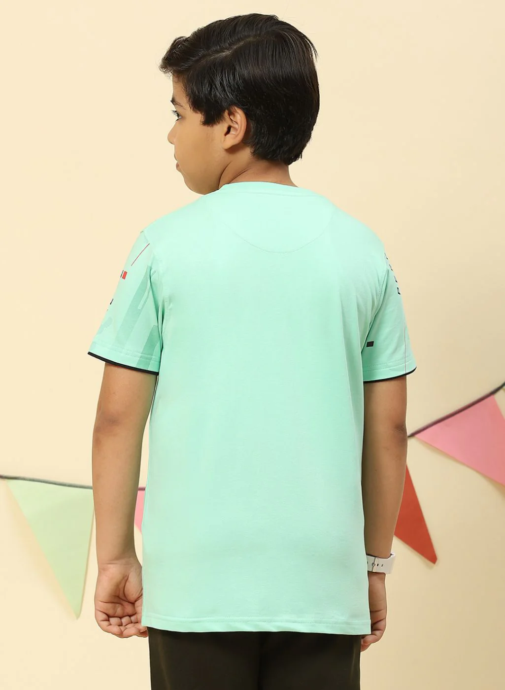Boys Green Printed T-Shirt - Image 5