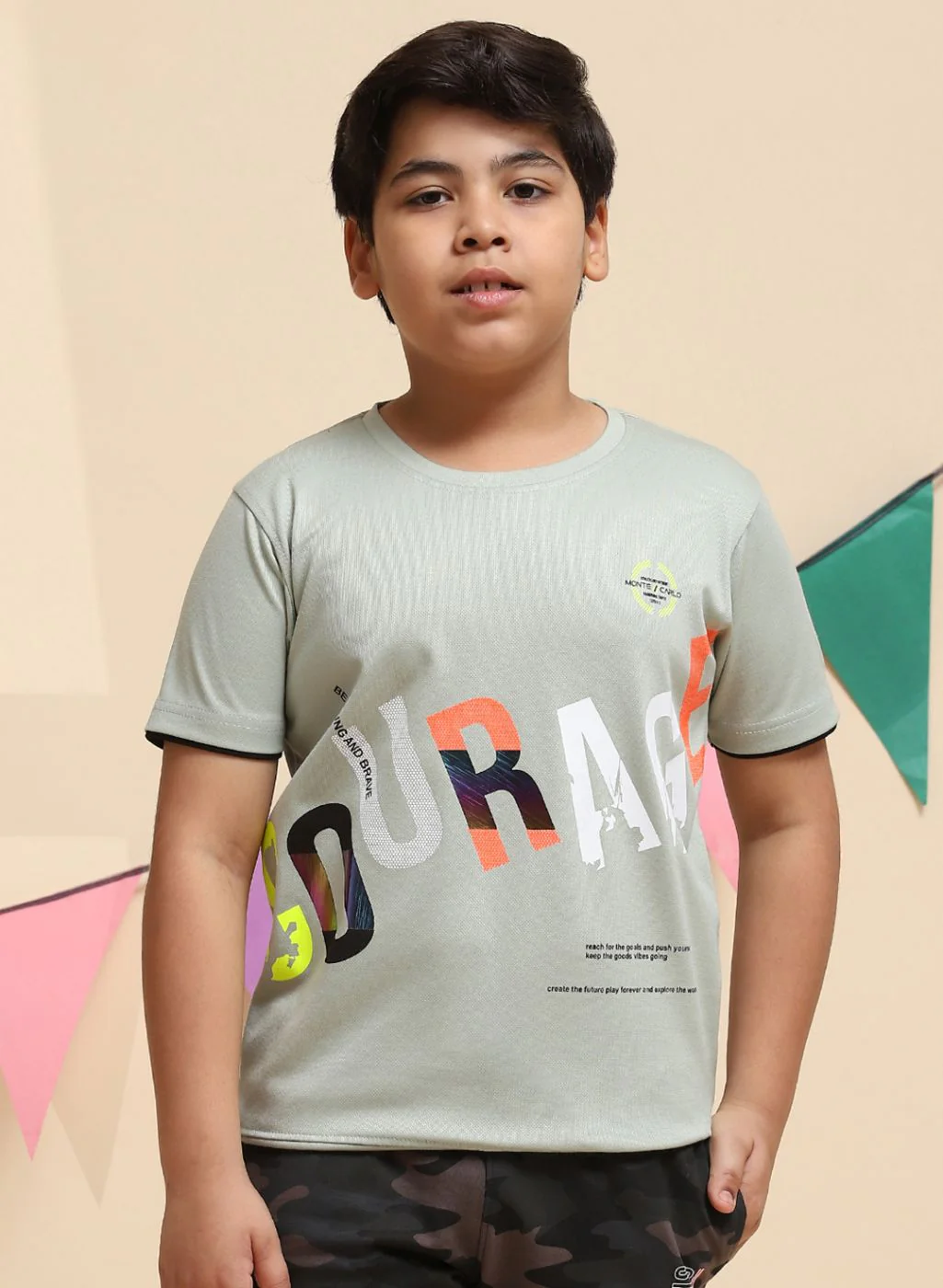Boys Green Printed T-Shirt - Image 2