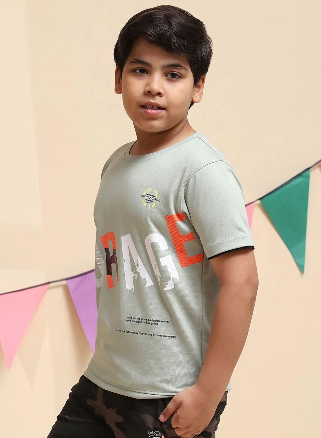 Boys Green Printed T-Shirt - Image 3