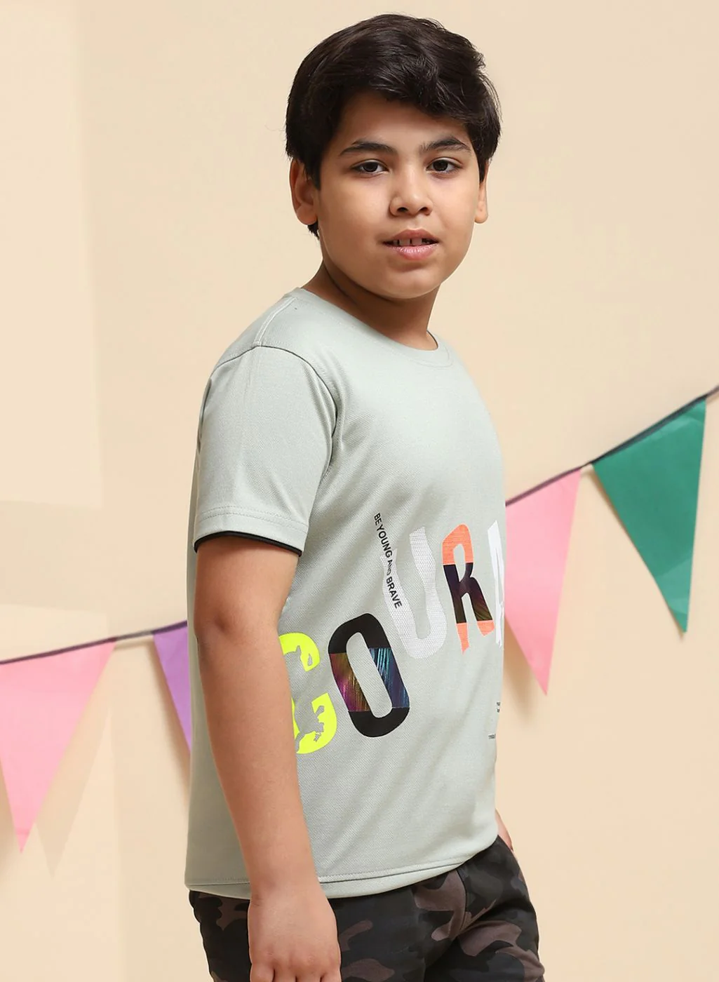 Boys Green Printed T-Shirt - Image 4