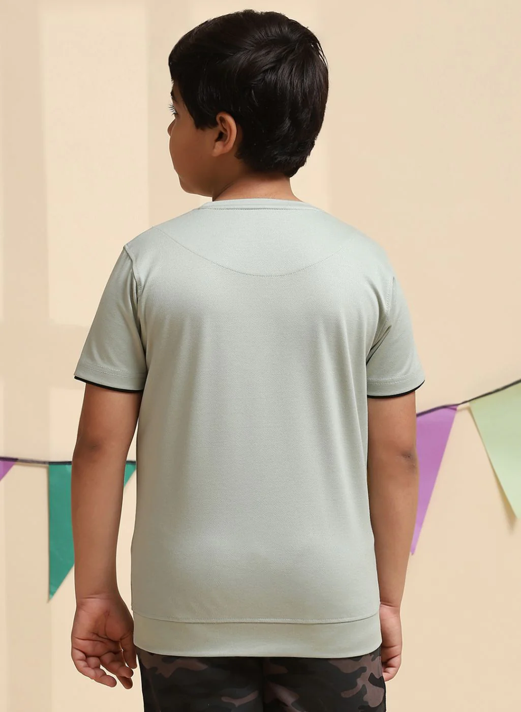 Boys Green Printed T-Shirt - Image 5