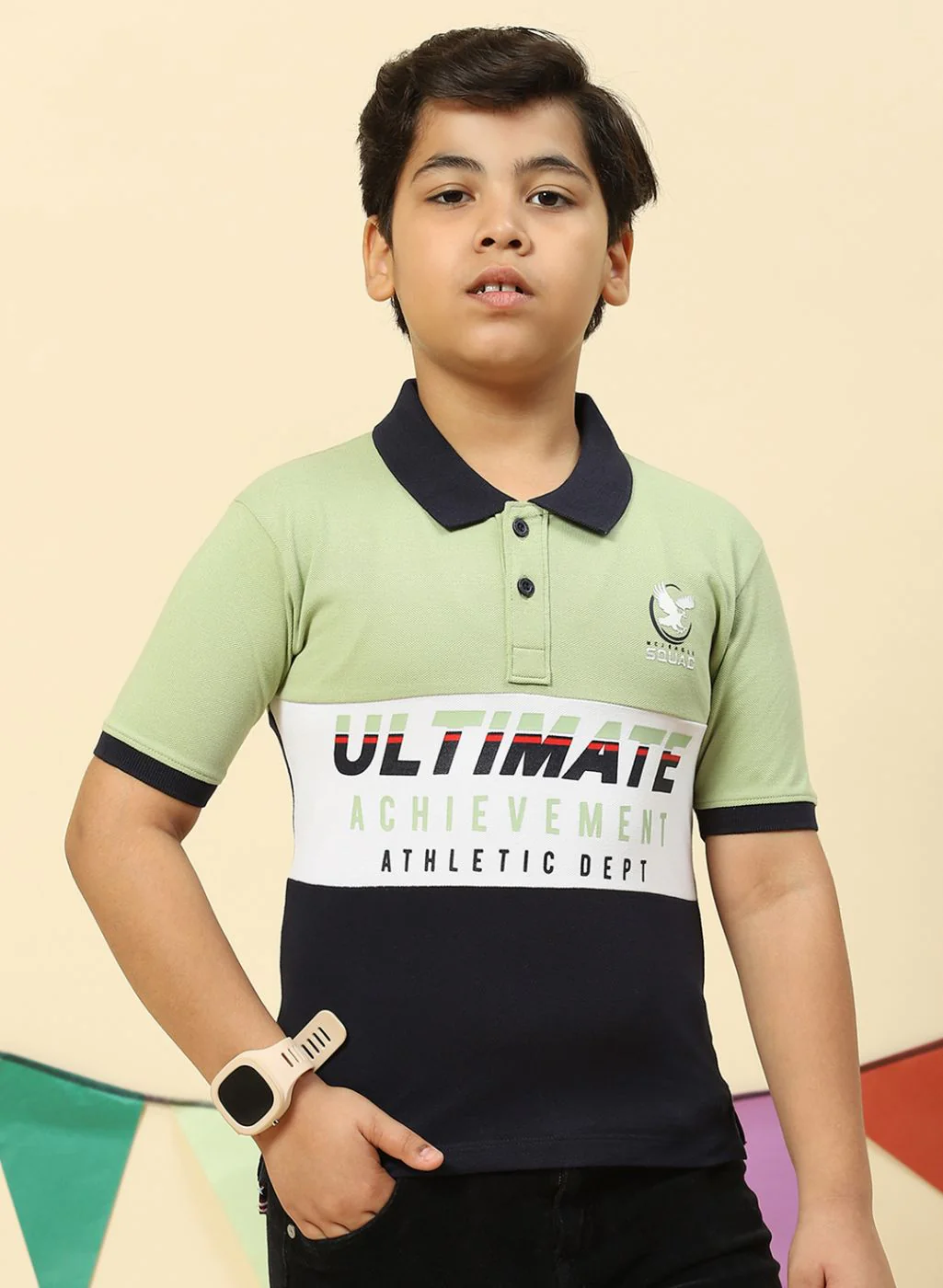 Boys Green Printed T-Shirt - Image 2
