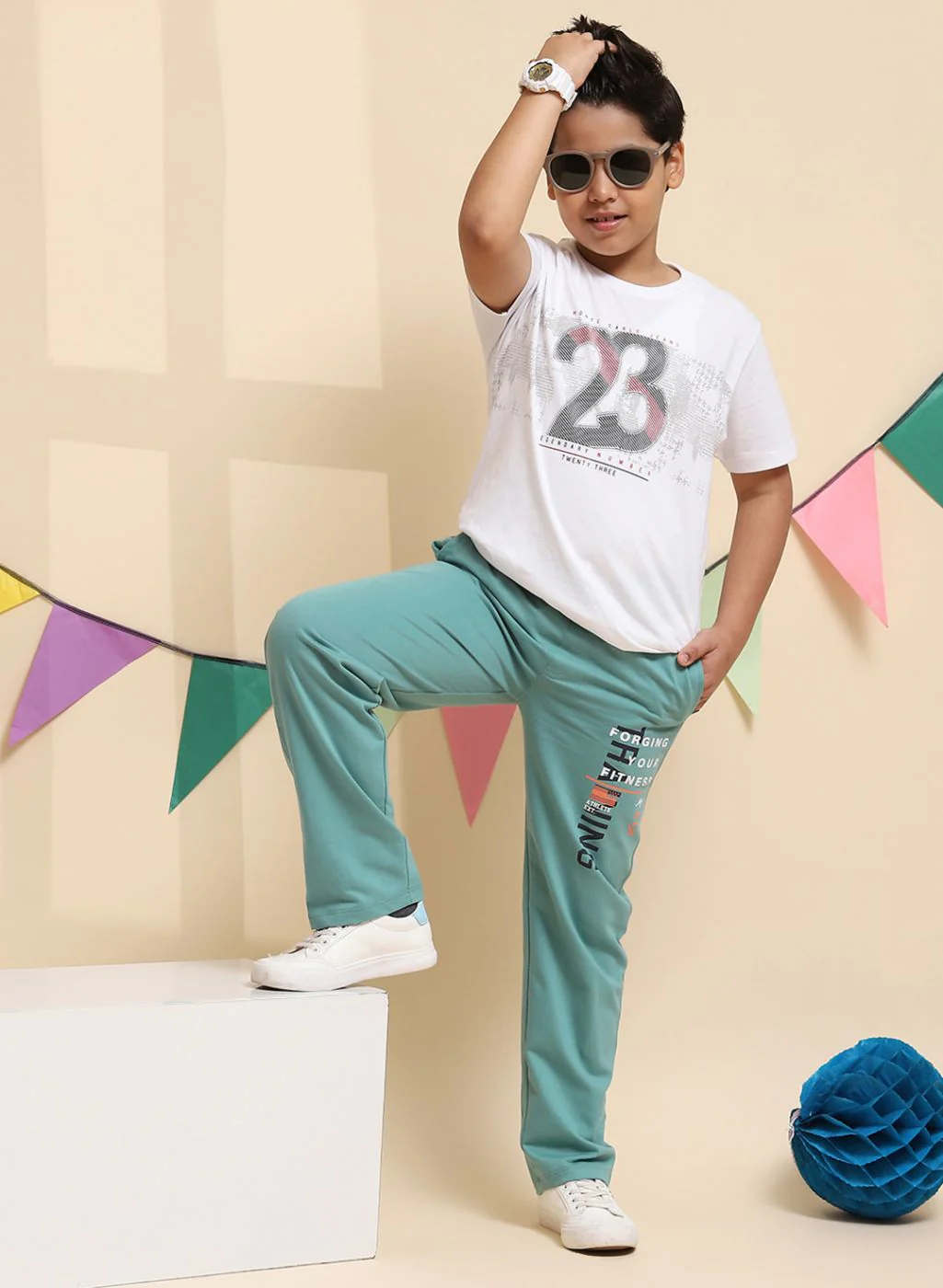 Boys Green Regular Fit Lower - Image 2