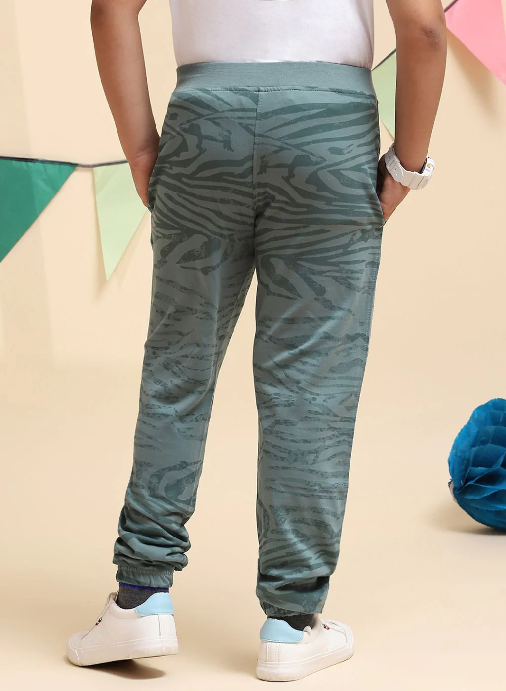 Boys Green Regular Fit Lower - Image 5