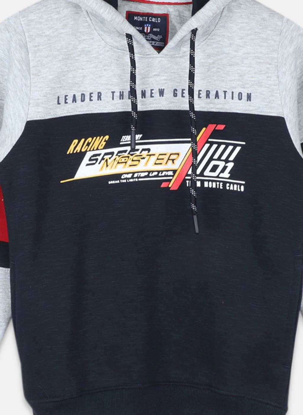 Boys Grey & NAvy Blue Printed Tracksuit - Image 3