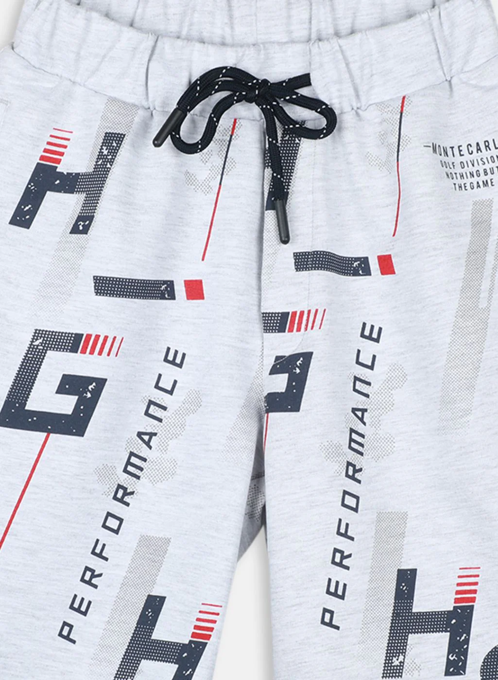 Boys Grey Printed Bermuda - Image 3