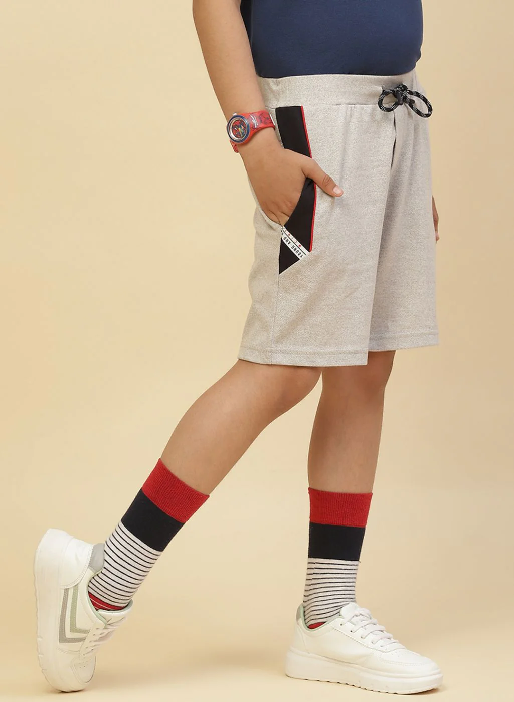 Boys Grey Printed Bermuda - Image 3