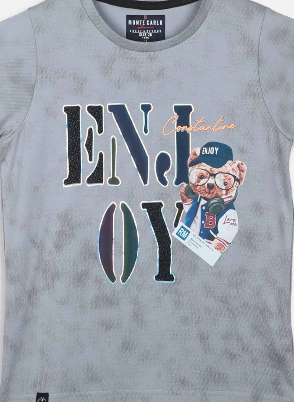 Boys Grey Printed T-Shirt - Image 3